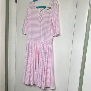 Dot Dot Smile Pink Striped Kids Dress